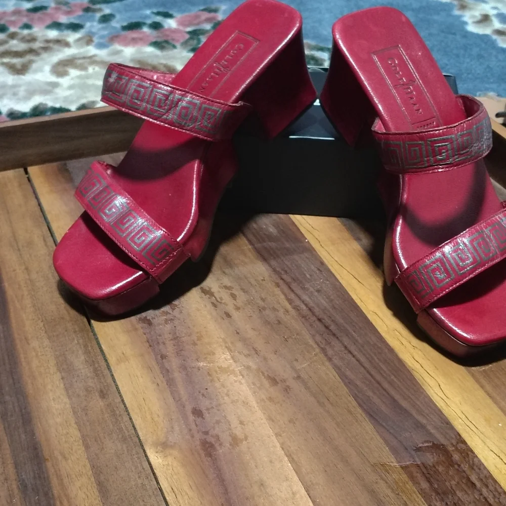 Cole Haan Women’s Red Resort Vintage Platform Slide Sandals - Picture 5 of 5